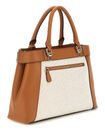 GUESS Anadela Three Compartment Satchel Bag Natural / Cognac