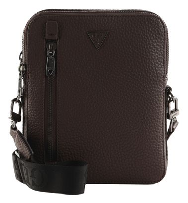 GUESS Torino Double Zip XBody With Vertikal Zip Dark Brown
