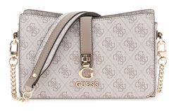 GUESS shoulder bag Zamira Top Zip Shoulder Bag Dark Taupe Logo