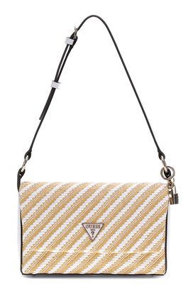 GUESS Simona Flap Shoulder Bag Natural / White