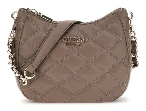 GUESS Tamsin Top Zip Shoulder Bag Dark Taupe