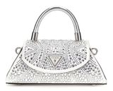 GUESS Beauvoir Top Handle Flap Bag Silver