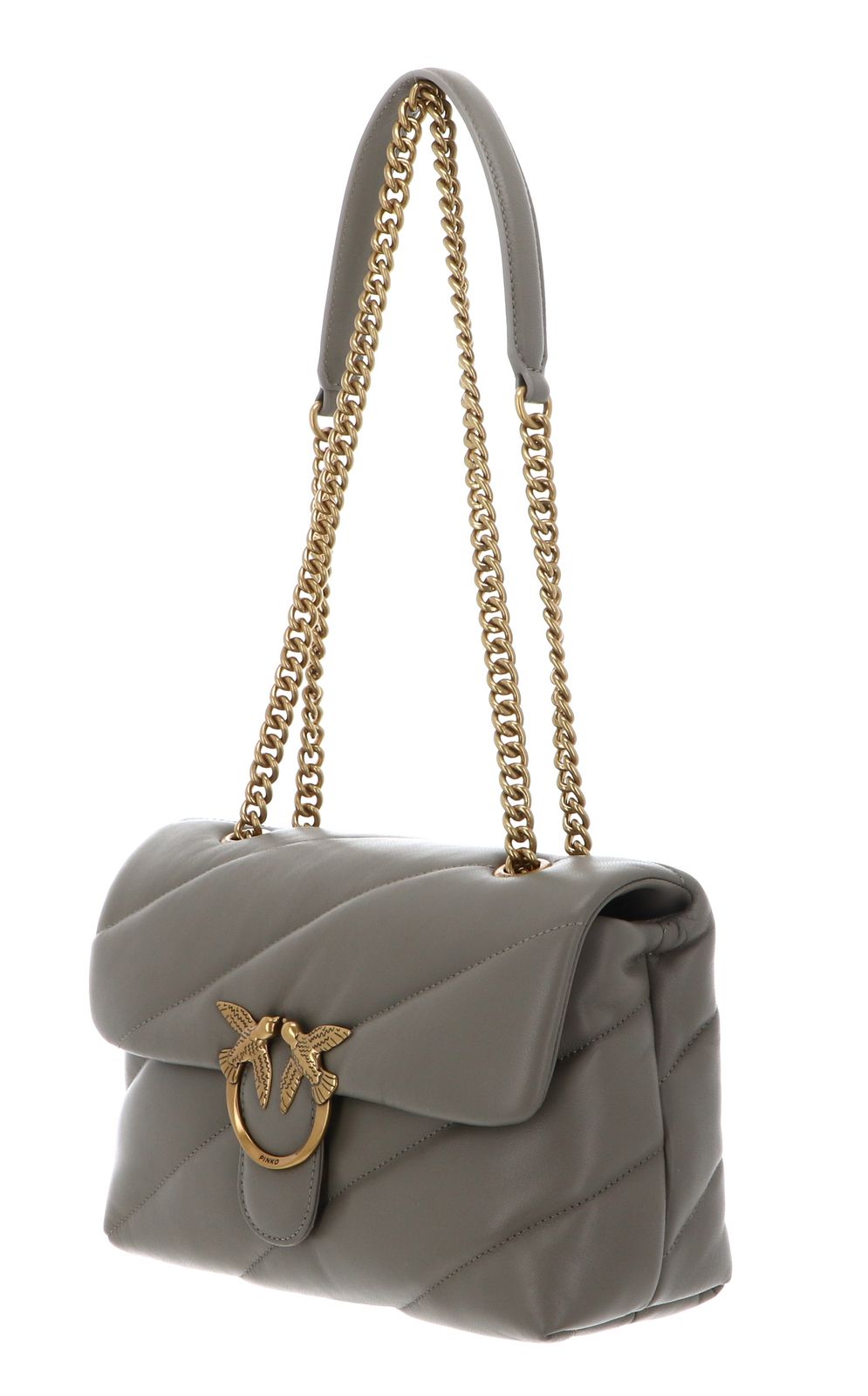 PINKO Love Puff Classic CL Sheep Nappa M Walnut - Antique Gold PINKO Love Puff Classic CL Sheep Nappa M Walnut - Antique Gold