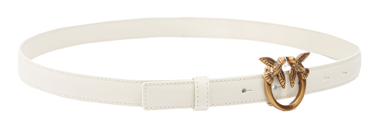 PINKO Love Berry H2 Belt W80 White - Antique Gold PINKO Love Berry H2 Belt W80 White - Antique Gold