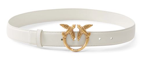 PINKO Love Berry H3 Belt W100 White - Antique Gold