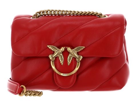 PINKO Love Puff Mini CL Sheep Nappa S Red - Antique Gold