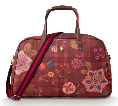 Pip Studio Tovy Weekend Bag Flores Felices M Red