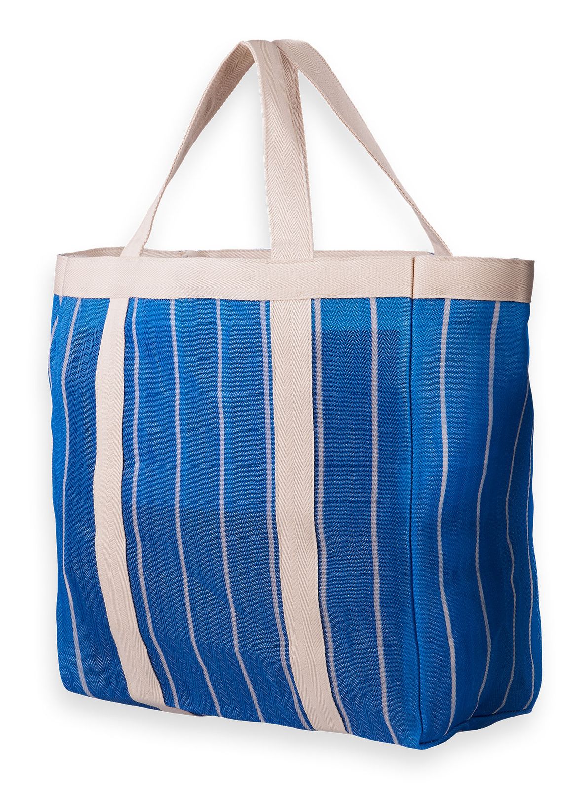 SCOTCH & SODA Striped Beach Bag Aqua Blue Stripe SCOTCH & SODA Striped Beach Bag Aqua Blue Stripe