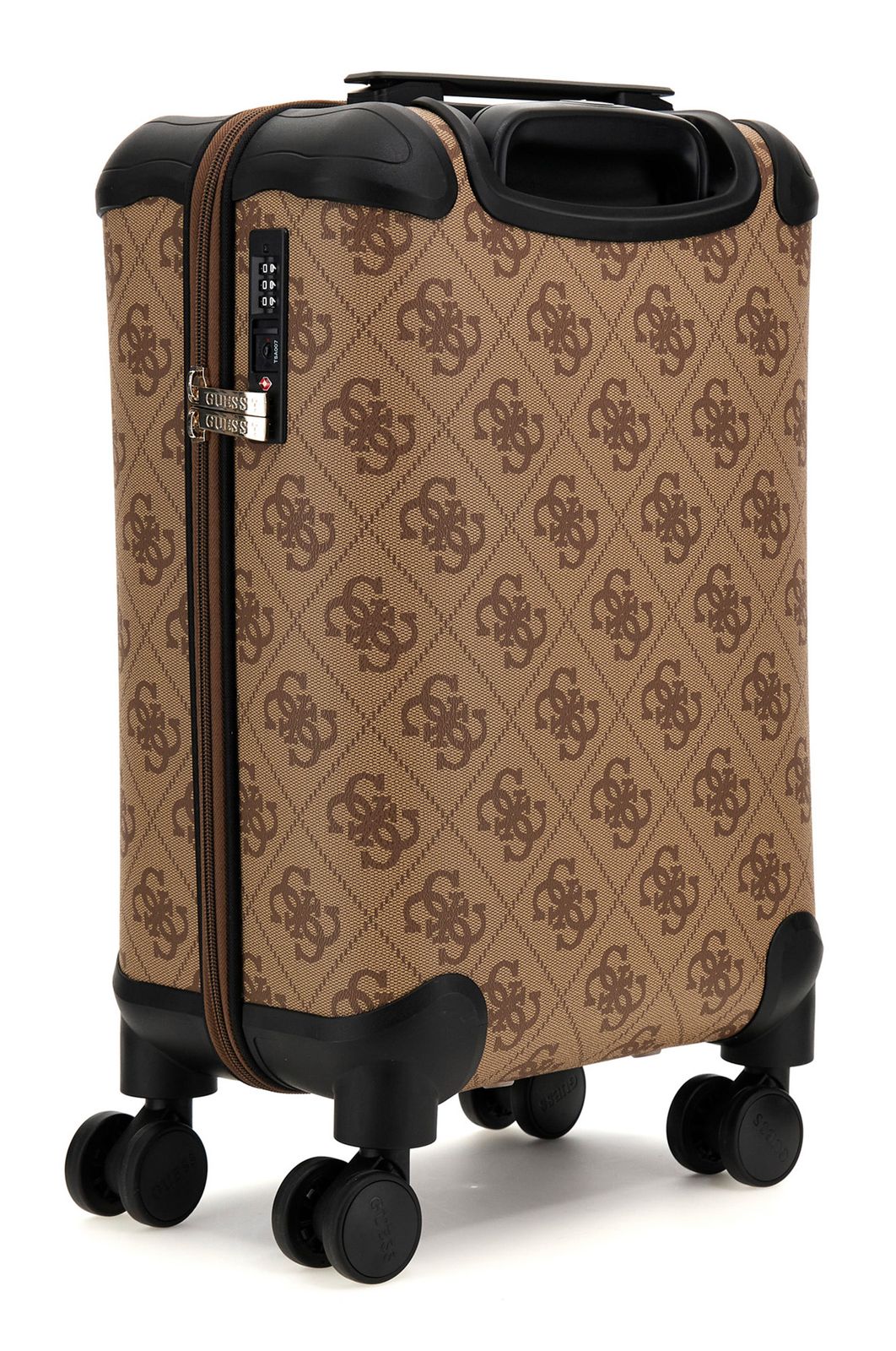 GUESS Jesco 18 Trolley 8 Ruote Taglia S - 32L, ABS Marrone, Bagaglio A Mano Con Serratura TSA, Interni Organizzati, 33x54x22 Cm