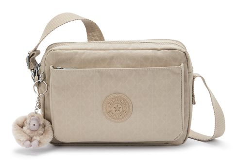 kipling Basic Plus Abanu Crossbody M Signature Beige Embossed