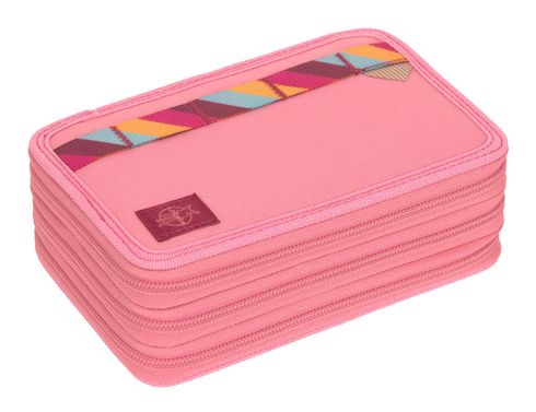 Lässig Unique School Triple Pencil Case Slim Pink