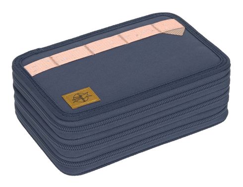 Lässig Unique School Triple Pencil Case Slim Navy