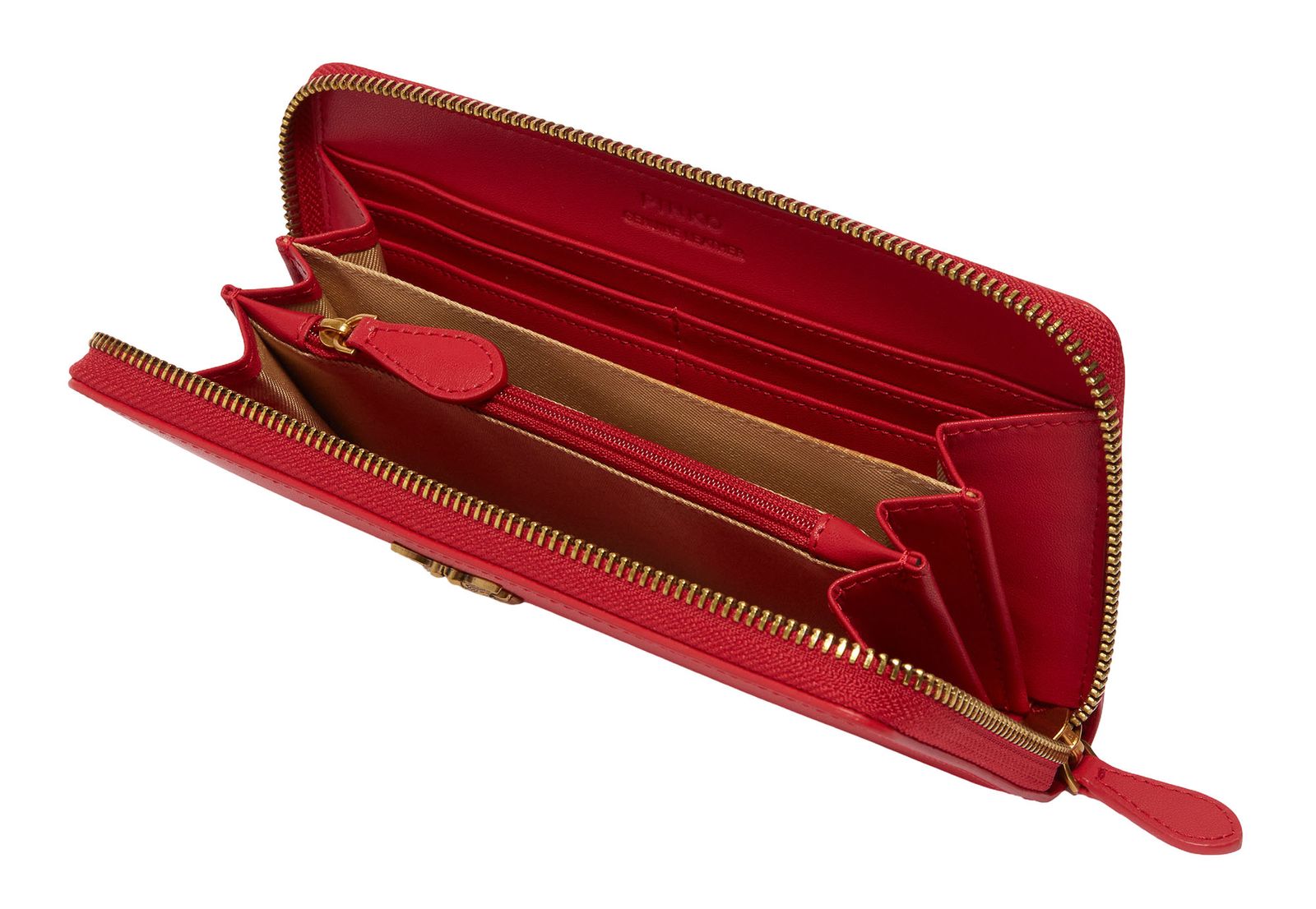 PINKO Ryder Zip Around Red - Antique Gold PINKO Ryder Zip Around Red - Antique Gold