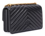PINKO Love One Mini DC Sheep Nappa Chevron S Black - Antique Gold