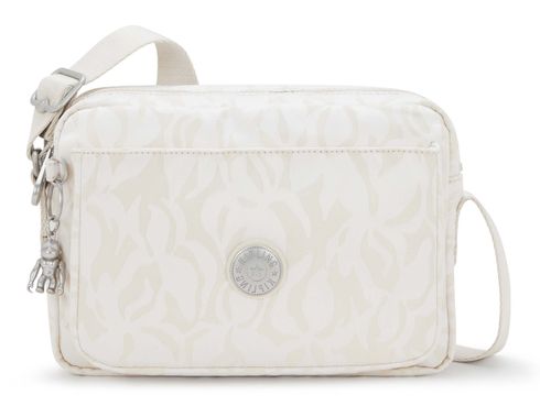 kipling Elevated Jacquard Abanu Medium Crossbody Palm Beige Jacquard