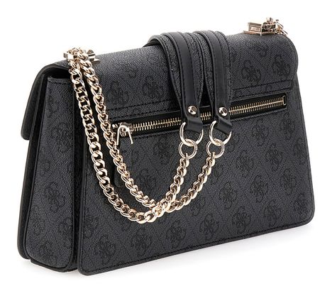 Sac à Épaule GUESS Zamira Hobo – Coal Logo Gris, Neuf Avec Étiquettes