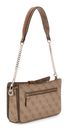 GUESS Zamira Top Zip Shoulder Bag Latte Logo GUESS Zamira Top Zip Shoulder Bag Latte Logo