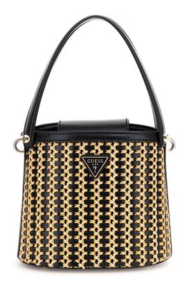 GUESS Atalia Crossbody Bucket Bag Natural / Black