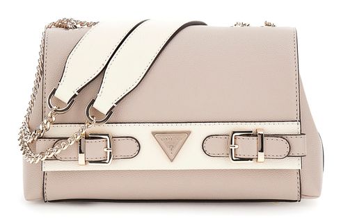 GUESS Eco Ali Convertible Xbody Flap Bag Taupe Multi