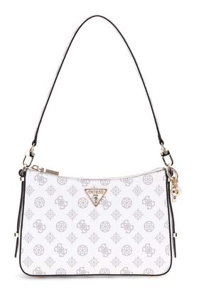 GUESS Eco Erica Top Zip Shoulder Bag White Logo