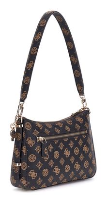 GUESS Eco Erica Top Zip Shoulder Bag Mocha Logo