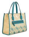 GUESS Silvana Two Compartment Tote Teal Logo