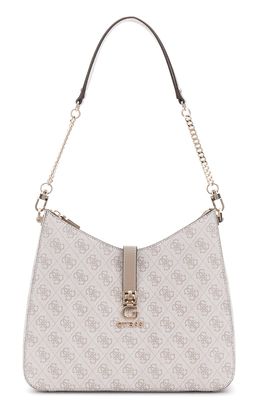 GUESS Zamira Hobo Shoulder Bag Dark Taupe Logo