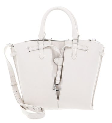 COCCINELLE Flores Handbag Grained Leather M Blanco