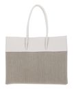 COCCINELLE Myrtha Canvas Handbag Natural / Blanco COCCINELLE Myrtha Canvas Handbag Natural / Blanco