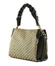 COCCINELLE Boheme Bicolor Straw Handbag Multi Noir / Noir