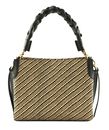 COCCINELLE Boheme Bicolor Straw Handbag Multi Noir / Noir