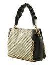 COCCINELLE Boheme Bicolor Straw Handbag Multi Noir / Noir