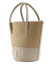 COCCINELLE Myrtha Bicolor Straw Handbag Mul. Blanco / Blan COCCINELLE Myrtha Bicolor Straw Handbag Mul. Blanco / Blan