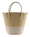 COCCINELLE Myrtha Bicolor Straw Handbag Mul. Blanco / Blan COCCINELLE Myrtha Bicolor Straw Handbag Mul. Blanco / Blan