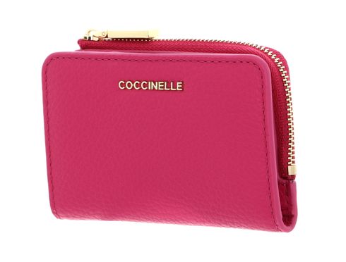COCCINELLE Metallic Soft Credit Card Holder New Fucsia