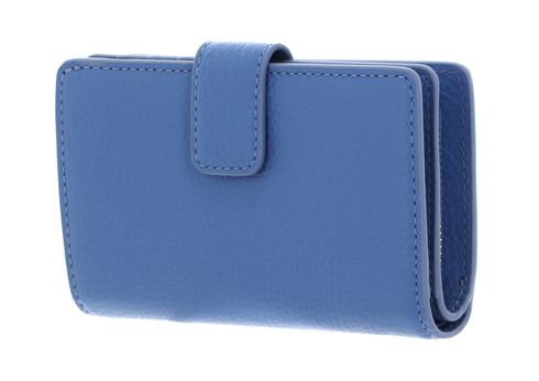 COCCINELLE Metallic Soft Mini Wallet Grained Leather Azul