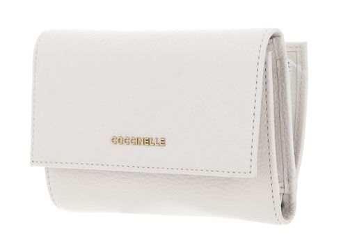 COCCINELLE Metallic Soft Wallet Grainy Leather Blanco