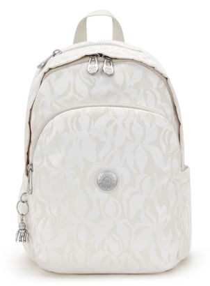 kipling Elevated Jacquard Delia Backpack M Palm Beige Jacquard