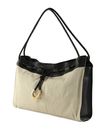 COCCINELLE Isabela Canvas Handbag Natural / Noir COCCINELLE Isabela Canvas Handbag Natural / Noir