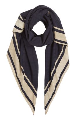 TOMMY HILFIGER Elevated Chic Textile Square Scarf Space Blue