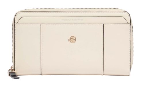 PIQUADRO Circle Zip Around Women's Wallet RFID White Milk