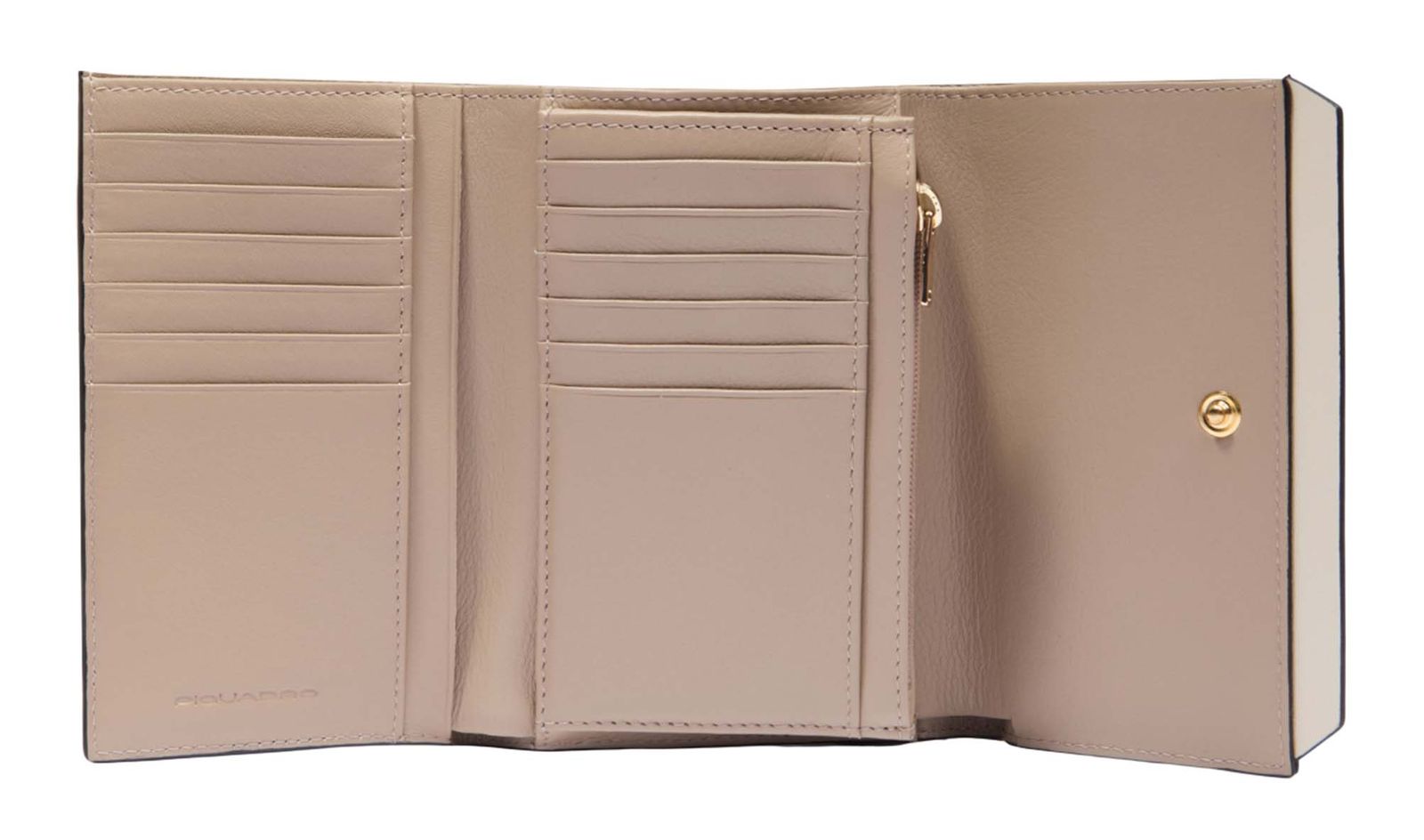 PIQUADRO Circle Women's Trifold Wallet RFID Light Blue - Beige PIQUADRO Circle Women's Trifold Wallet RFID Light Blue - Beige
