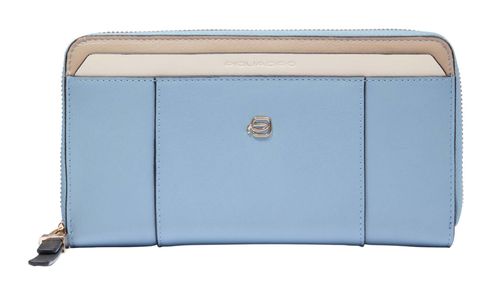 PIQUADRO Circle Zip Around Women's Wallet RFID Light Blue - Beige