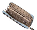 PIQUADRO Circle Zip Around Women's Wallet RFID Light Blue - Beige