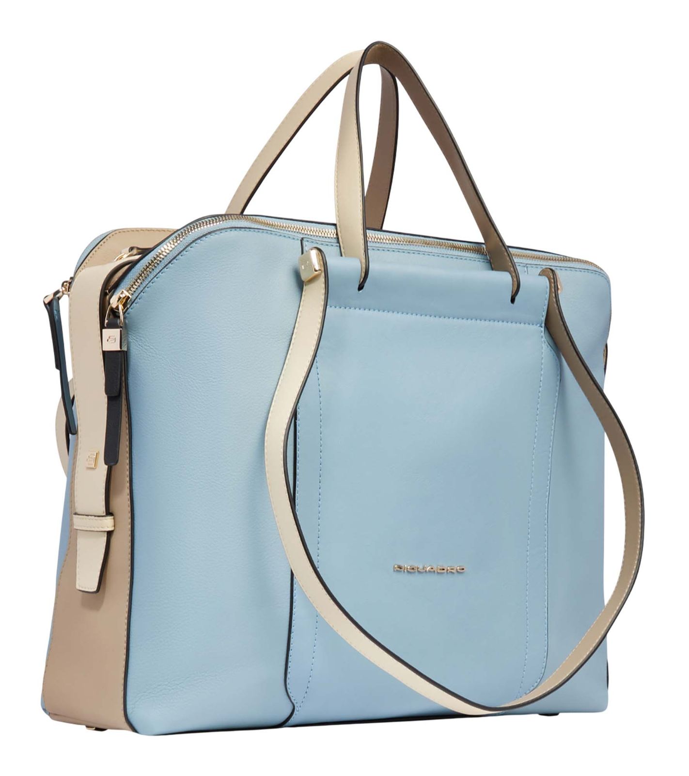 PIQUADRO Circle Shoulder Bag Light Blue - Beige PIQUADRO Circle Shoulder Bag Light Blue - Beige