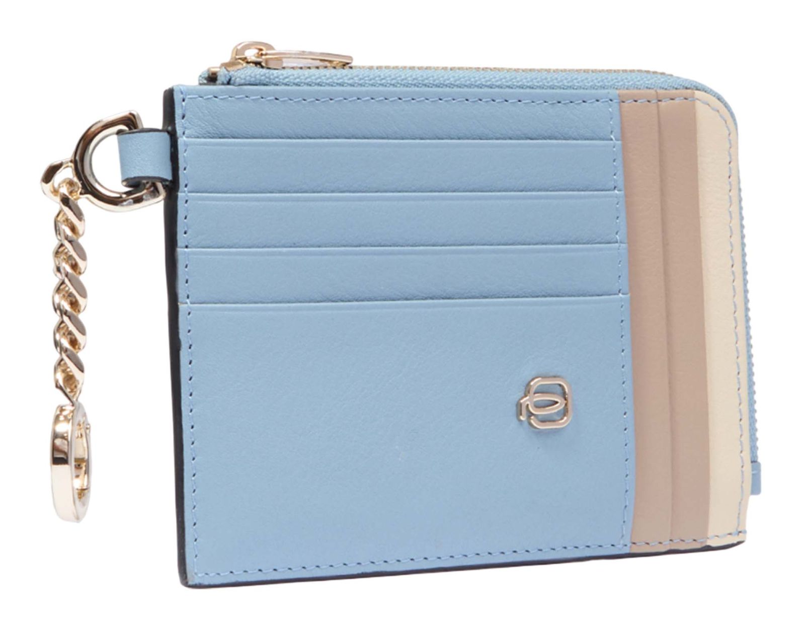 PIQUADRO Circle Coin Pouch RFID Light Blue - Beige PIQUADRO Circle Coin Pouch RFID Light Blue - Beige