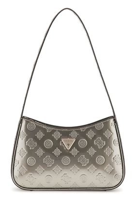 GUESS Arnela Top Zip Shoulder Bag Pewter Logo