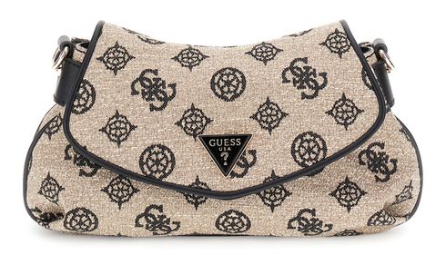 GUESS Beyza Flap Shoulder Bag Black Logo