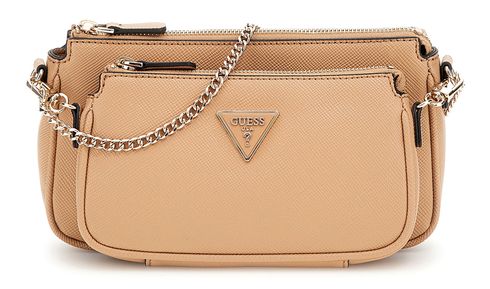 GUESS Noelle Double Pouch Crossbody Beige