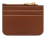 FOSSIL Lennox Zip Card Case Brown FOSSIL Lennox Zip Card Case Brown